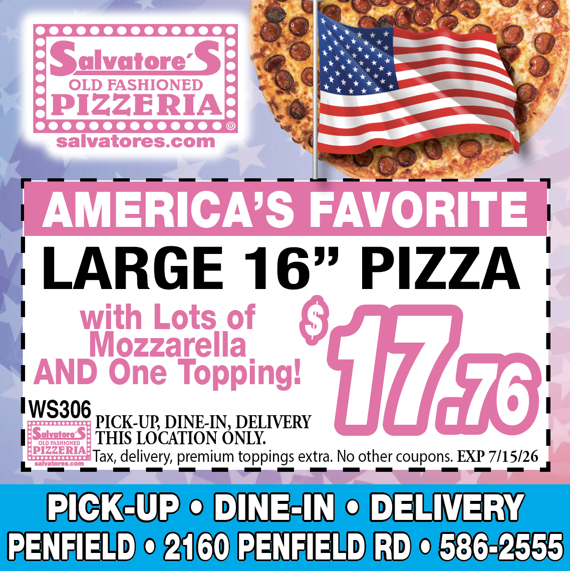 Penfield Coupons | Salvatore's Pizzeria